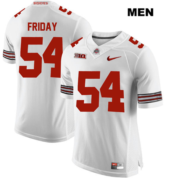 Ohio State Buckeyes Men's Tyler Friday #54 White Authentic Nike College NCAA Stitched Football Jersey UQ19Z70RG